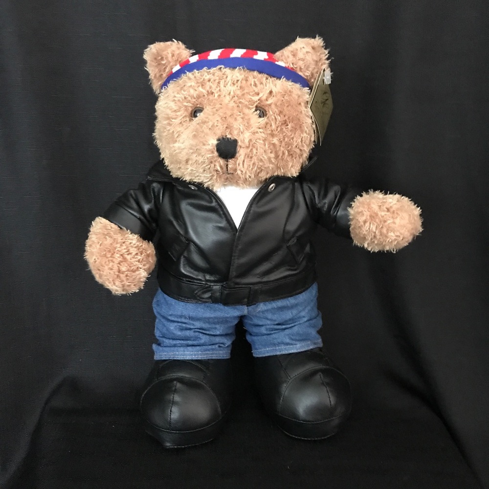 Stand Up Plush Billy the Biker Bear 2005 with Original Box from 1-800 Flowers